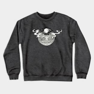 Trance Music || Magical Boombox || Black and White Crewneck Sweatshirt